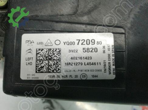 Citroen C3 Sol Ön Far 39225820 çıkma parça
