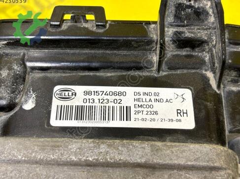 Citroen DS7 Sağ Sis Farı 9815740780 çıkma parça