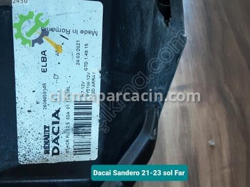 Dacia Sandero Sol Ön Far 21-23 çıkma parça