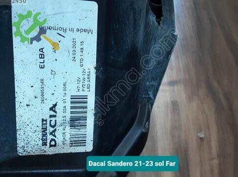 Dacia Sandero Sol Ön Far 21-23 çıkma parça