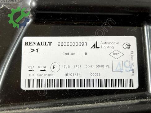 Dacia Duster Sol Ön Far 260600069R çıkma parça