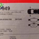 Ford Fiesta 2002-2008 Disk Fren Balatası 05P949 Çıkma