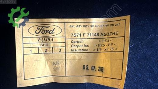 Ford Mondeo Bagaj Kaplaması 07-14 çıkma parça