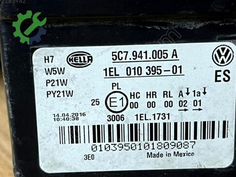 Volkswagen Jetta Sol Ön Far 5C7941005 çıkma parça
