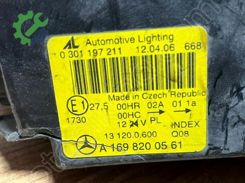 Mercedes-Benz A Serisi Sol Ön Far A1698200561 çıkma parça
