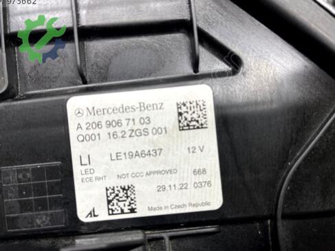 Mercedes-Benz C Serisi LED Far A2069067103 çıkma parça