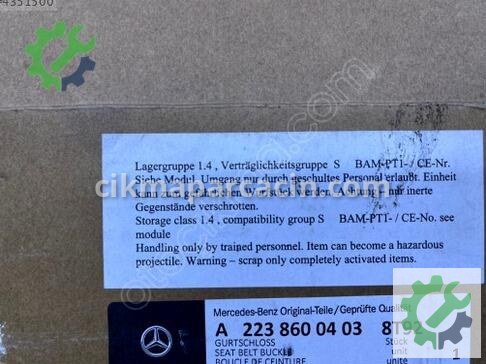 Mercedes-Benz S Serisi Emniyet Kemeri A2238600403 çıkma parça