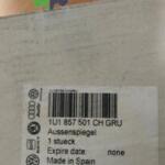 OCTAVİA A4 SOL DİKİZ AYNASI SIFIR ORİJİNAL 1U1857501CH