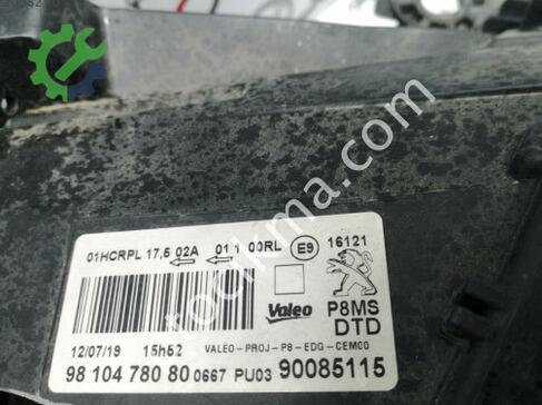 Peugeot 3008 Sağ Ön Far 90085115 çıkma parça