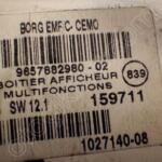 Çıkma Orijinal Bilgi Ekranı Peugeot 307 2001-2007 9657882980