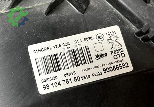 Peugeot 5008 Sol Ön Far 90056582 çıkma parça