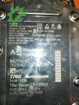 Peugeot 3008 Radar Sensörü (ACC) çıkma parça