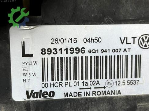 Volkswagen Polo Sol Ön Far çıkma parça