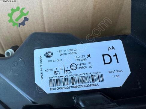 Nissan Qashqai Sağ Ön Far 26010HN25A çıkma parça