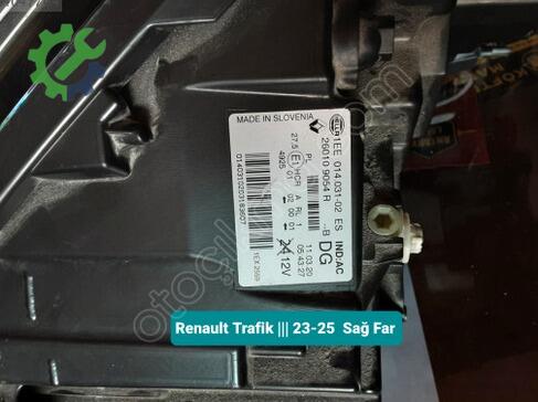 Renault Trafic Sağ Ön Far 23-25 çıkma parça