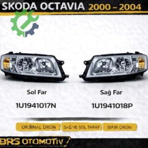 SKODA OKTAVİA 2000 2004 SAĞ SOL FAR  1U1941017N 1U1941018P
