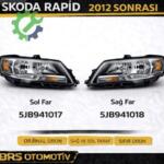 SKODA RAPİD 2012 2017 SAĞ SOL FAR  5JB941017 5JB941018