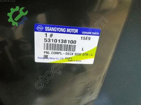 SsangYong Musso Sol Arka Çamurluk 5310138100 çıkma parça