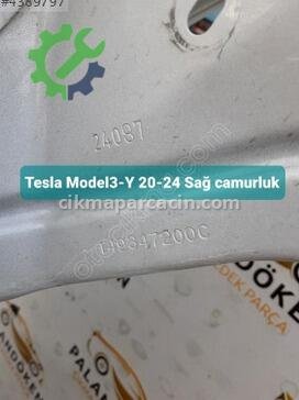 Tesla Model Y Sağ Çamurluk MODEL3-Y çıkma parça