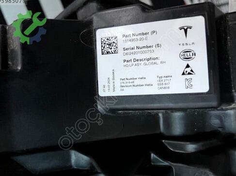 Tesla Model Y Sağ Ön Far 151495320E çıkma parça
