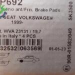 Çıkma Orijinal Disk Fren Balatası Volkswagen Golf 1998-2005 05P692