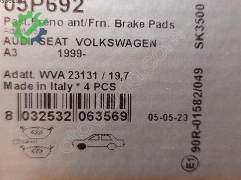 Volkswagen Golf Disk Fren Balatası 05P692 çıkma parça