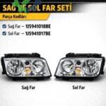 VOLKSWAGEN BORA 1999 2005 SAĞ SOL FAR  1J5941018BE 1J5941017BE