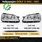 VOLKSWAGEN GOLF 3 1992 1997 SAĞ SOL FAR  1H6941017AN 1H6941018AN