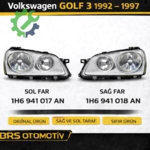 VOLKSWAGEN GOLF 3 1992 1997 SAĞ SOL FAR  1H6941017AN 1H6941018AN