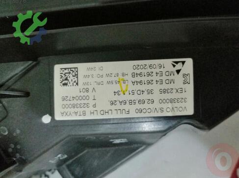 Volvo S60 Sol Ön Far çıkma parça