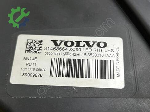 Volvo XC90 Sol Ön Far 31468664 çıkma parça