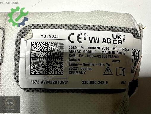 Skoda Superb Airbag (Hava Yastığı) 3J0880242E çıkma parça