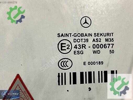 Mercedes-Benz E Sol Ön Kapı Camı 43R000677 çıkma parça