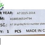 4G8853651H AUDİ A7 PANJUR 2015 2018