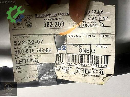 Audi A6 Klima Borusu 4K0816743BH çıkma parça