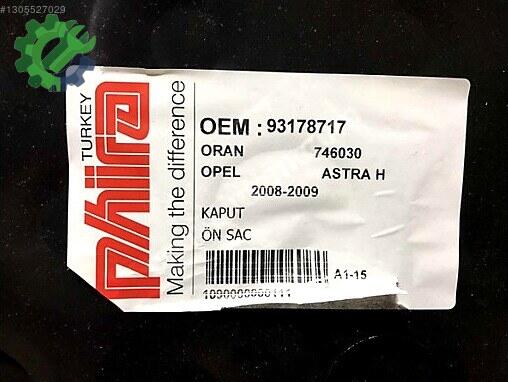 Opel Astra Ön Kaput 93178717 çıkma parça