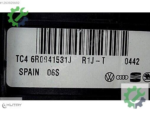Volkswagen Polo Far Anahtarı 6R0941531J çıkma parça