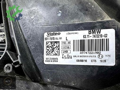 BMW X1 Sol Ön Far 7472219-02 çıkma parça