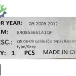 8R0853651 AUDİ Q5 PANJUR 2009 2012