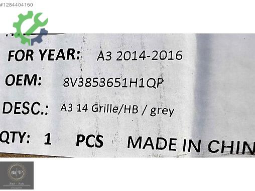 Audi A3 Panjur 20142016 çıkma parça