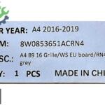 8W0853651AC AUDI A4 PANJUR 2016 2019