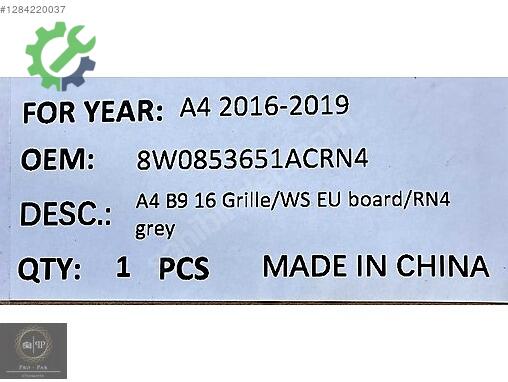 Audi A4 Panjur 8W0853651AC çıkma parça