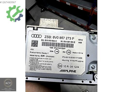Audi A3 Gösterge 8V0857273B çıkma parça