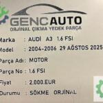 Audi A3 Motor Komple Çıkma Parça İstanbul