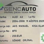 AUDİ A3 AKS KISA OLAN SÖKME ORJİNAL MANUEL