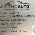 AUDİ A3 ALARM DÜĞMESİ SÖKME ORJİNAL 8P0962109