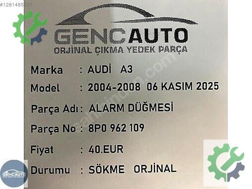 Audi A3 Kontrol Düğmeleri 8P0962109 çıkma parça