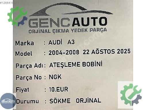 Audi A3 Ateşleme Bobini çıkma parça