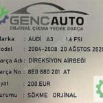 AUDİ A3 DİREKSİYON AİRBAG SÖKME ORJİNAL OEM 8E0880201 AT