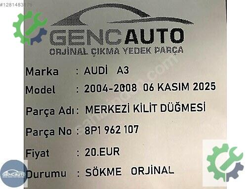 Audi A3 Kontrol Düğmeleri 8P1962107 çıkma parça
